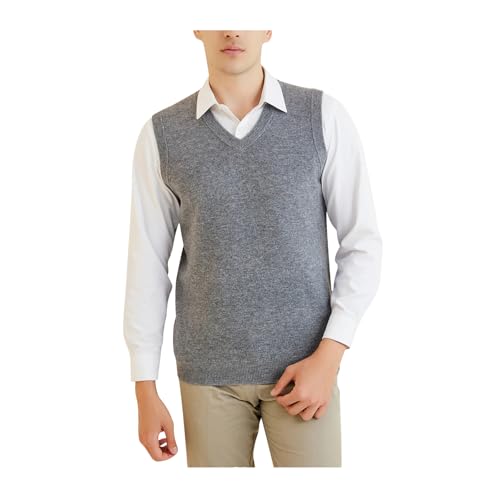 Men's Knit Vest Merino Wool Sweater Mens Knit Vest Knitted Sleeveless Top