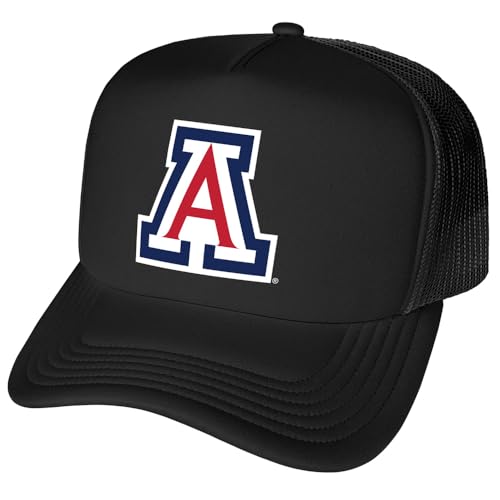 Campus Lab Official University of Arizona Primary Logo Foam Snapback Trucker Hat - Unisex for Men and Women Black