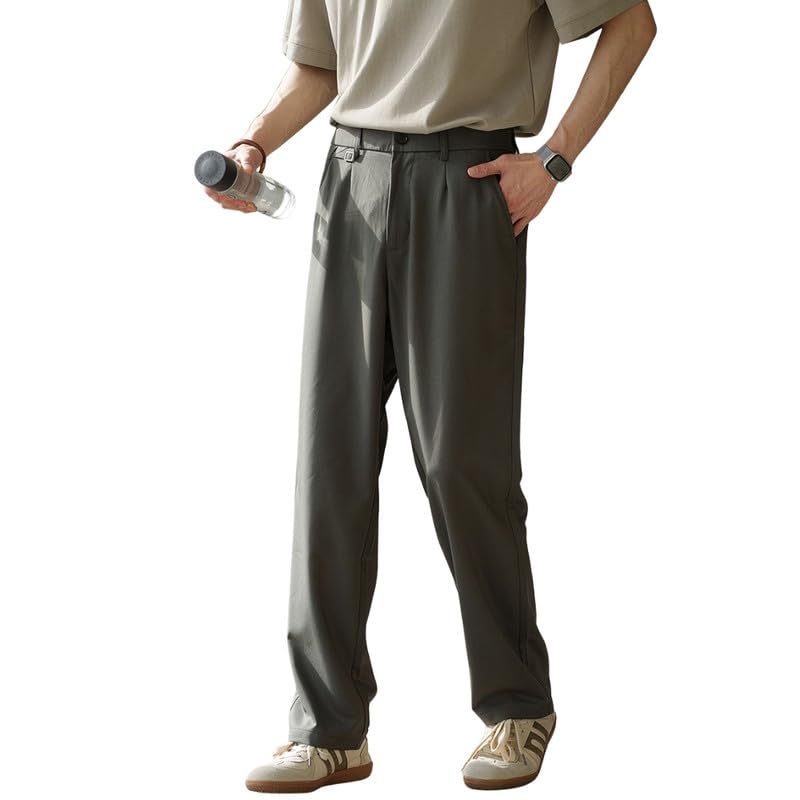 marivoné Men's Tencel Wool Blend Suit Pants No Iron Casual Formal Trousers for Office and Commuting-picture-15