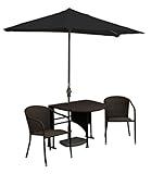 Blue Star Group Terrace Mates Adena All-Weather Wicker Java Color Table Set w/...