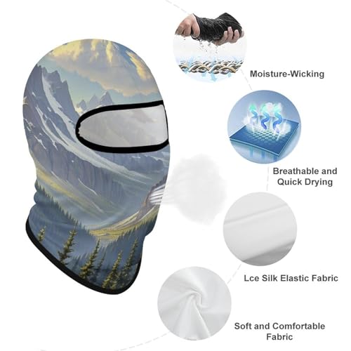 Balaclava Eagle in Misty Mountain para Hombres y Mujeres, Máscara Facial de Protección Solar Transpirable con Cubreboca Completo para Senderismo, Ciclismo, Correr, Conducción miniatura 3
