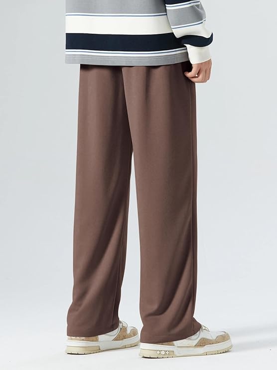 Image of SAVAYO Men's Wide Leg Flared Track Pants | Korean Style Loose Fit Baggy Trousers | Multicolor Relaxed Fit Joggers Casual | Streetwear Bootcut Loungewear