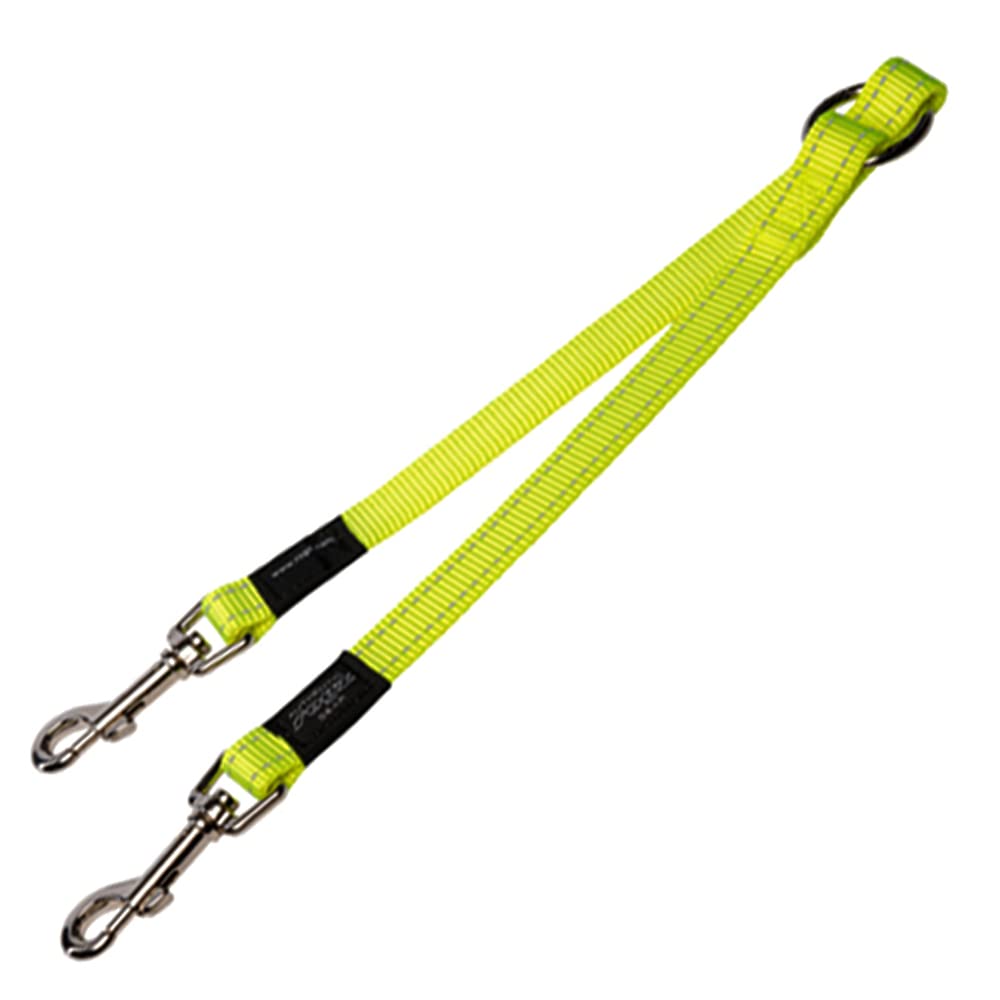 Laisse double fendue Taille M Jaune Dayglo haute visibilité robuste