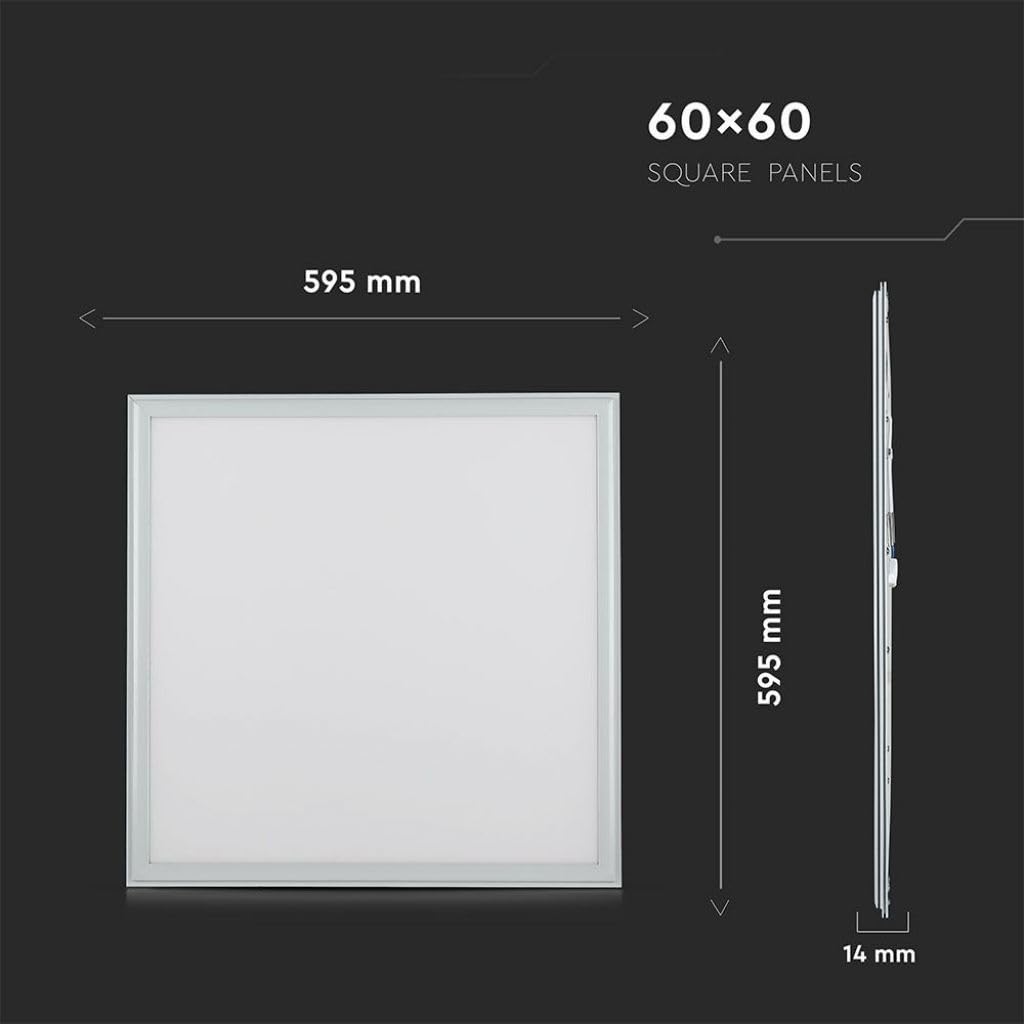 V-TAC Panneau LED – 45 W, 600 x 600 mm, avec Puce Samsung, 6 pièces, Blanc