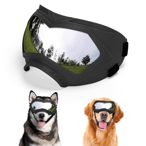 Dog Goggles, UV Protection, Windproof, Dustproof, Anti-Fog Dog Sunglasses for Large & Medium Dogs,...