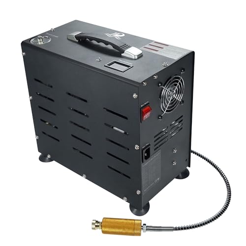 TUDIVING - Compresseur d'air 4500 PSI/300 Bar | Compresseur bicylindre 800 W pour carabine à air comprimé PCP | Gonflage rapide | Arrêt automatique |...