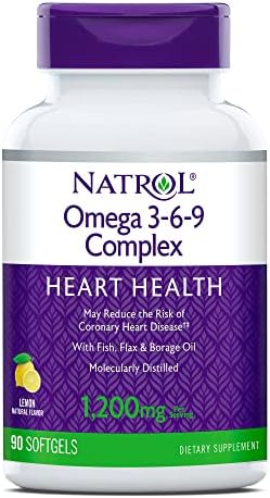 Natrol Omega 3-6-9 Complex Softgels, 1,200mg, 90 Count