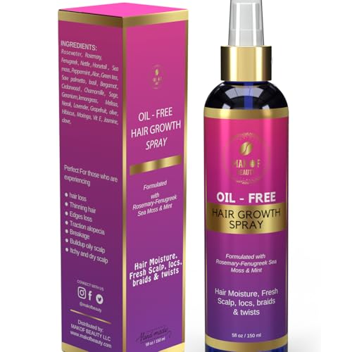 Hair Growth Tonic Spray with Rosemary, Mint and Sea Moss, Scalp Treatment, Provide intense Hydration and Moisture. Speed Hair Growth Process and Soothe Scalp 5 oz