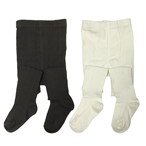 Bowbear 2-Pair Girls Warm Winter Cotton Ribbed Tights