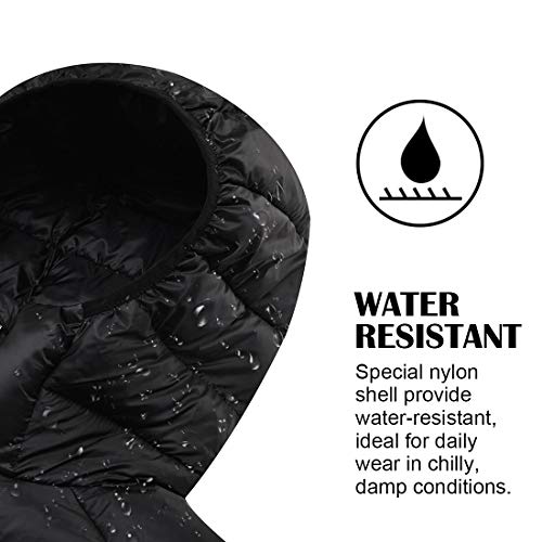 Image of Lesmart Men Down Jacket Puffer Winter Jacket with Hooded Packable Lightweight Windproof Insulated Warm Coat