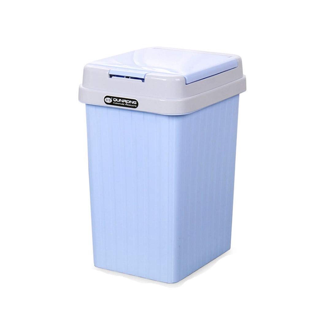 MYBA Pattumiera Bidone della Spazzatura di plastica Bidone della Spazzatura Bidone della Spazzatura Quadrato con Coperchio Tipo di Cucina Bagno (10 Litri, 16 Litri) Cestino per