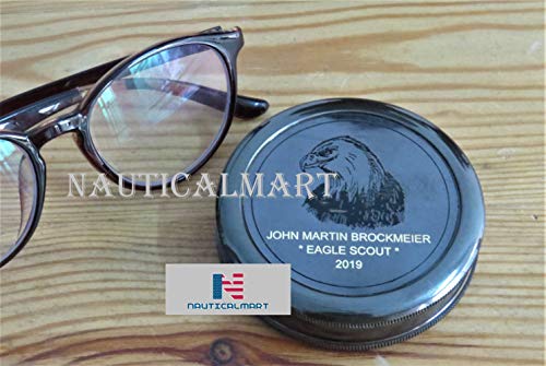 Brújula personalizada de latón con grabado de águila miniatura 5