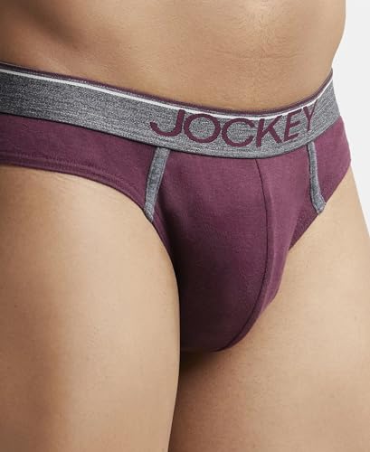 Image of Jockey 8044 Men's Super Combed Cotton Rib Solid Brief with Ultrasoft Waistband (Pack of 2)