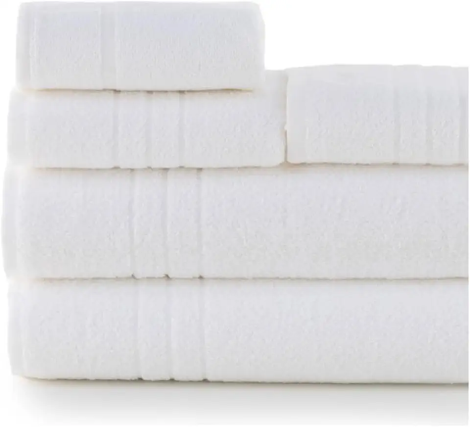 Jogo De Toalhas Banho Rosto Piso Teka Profiline 5 Pçs Branca Super Macia E Confortável Ideal Para Hotel Pousada Airbnb Clinicas Academia Motel