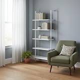 HomeRoots 489806 72 x 23.75 x 12 in. White Metal Five-Tier Bookcase