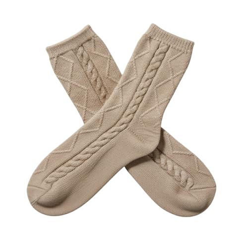 Image of Karen Thomas 100% Cashmere Women's Sleep Socks, 3-Ply Soft Cozy Cable Knit, Luxury Bed Socks for Warmth, Comfort & Lounging