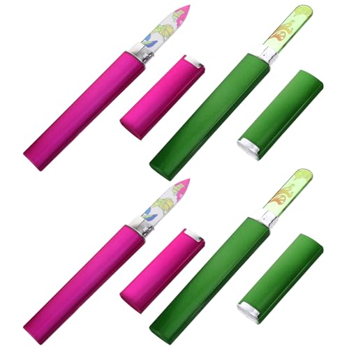 NULYLU 4個ガラスネイルファイル マニ 用ネイルポリッシュツール 指先美