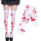 fshxj Halloween KostĂĽm Damen Gruselig Accessoires,Blutige Strumpfhose Halloween,36-42 Krankenschwester KostĂĽm Socken,Blutiges StrĂĽmpfe,Blutig Nurse,Horror Braut,Helloween Blut