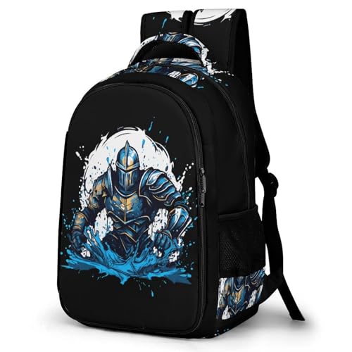 Armored Warrior Medieval Knight Backpack Laptop Bag Casual Daypack Lightweight Travel Bag Work Business Backpack for Adult