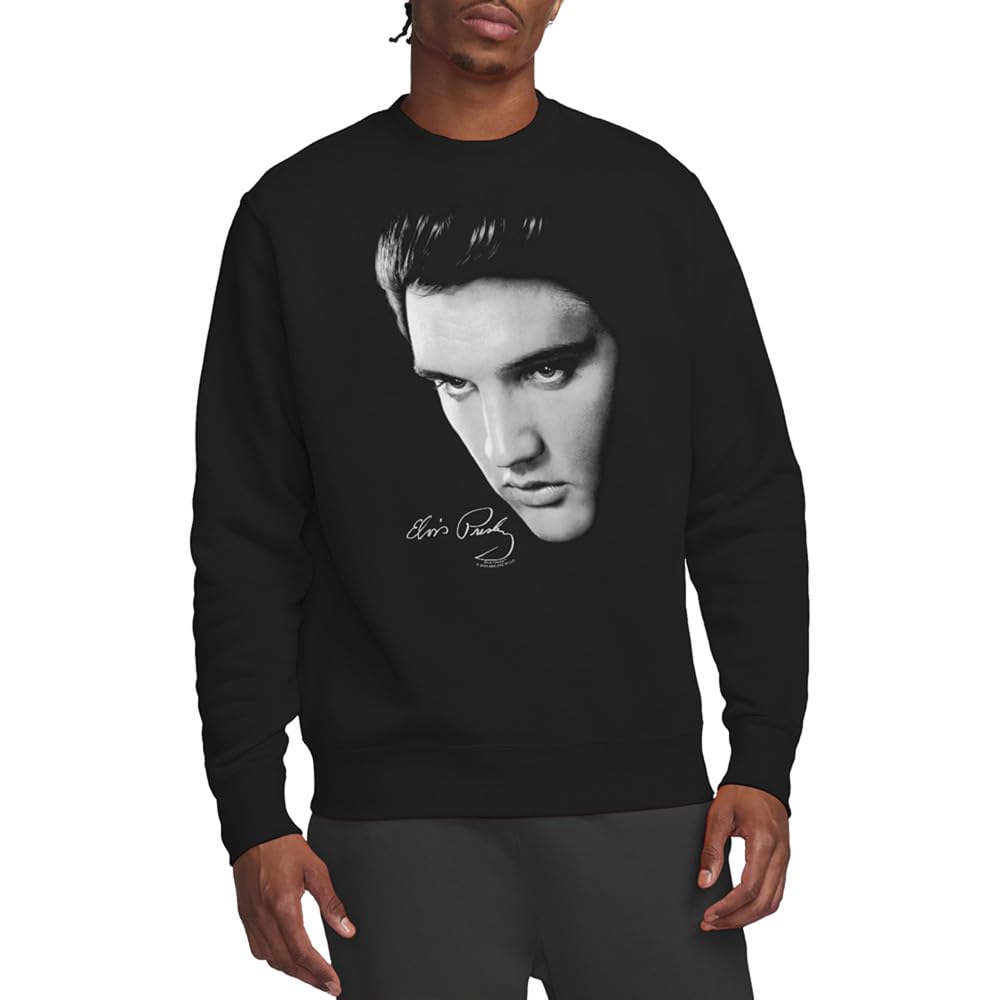 Elvis Presley Men's Black Face Sweatshirt in Size 2XL, Sports Direct