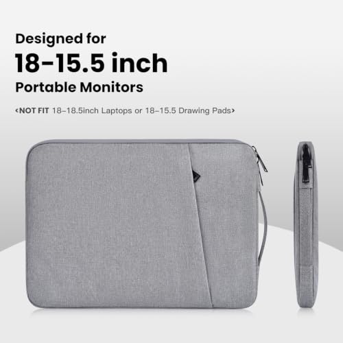 Image of 18.5 inch Portable Monitor Case Compatible with 18.5 Inch Most Large Portable Monitor Protective Sleeve Storage Bag, Light Grey(NOT FIT 18 INCH Laptop)