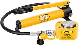 NEWTRY 20T Low Profile Hydraulic Jack Porta Power Kit + CP-180 Manual Hydraulic Hand Pump , Industrial Mini Hydraulic Cylinder, Stroke 0.47”
