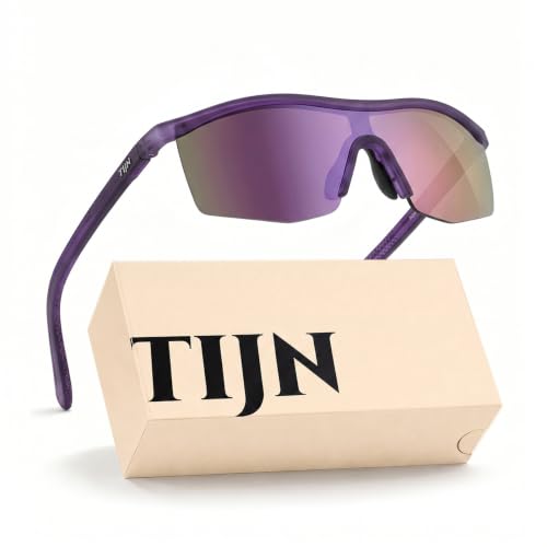 TIJN Anti-Slip Sports Sunglasses for Men Women UV400 Running Baseball Cycling Golf Hiking Fishing Wrap Around Outdoor Glasses Mechapulse