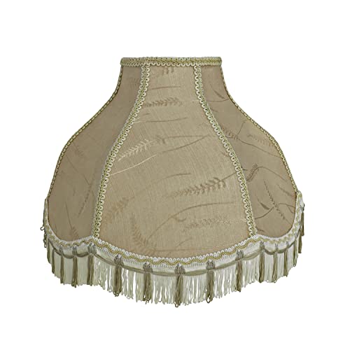 Image of Aspen Creative 30301 Transitional Scallop Bell Shape Spider Construction Lamp Shade in Oatmeal, 17 inch wide (6 inch x 17 inch x 12 inch)