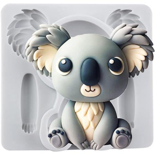 MINFEIDMS Koala - Moldes de silicona para fondant, diseño de koala, bosque, para decoración de tartas, cupcakes, pasta de goma de chocolate, caramelo, arcilla polimérica