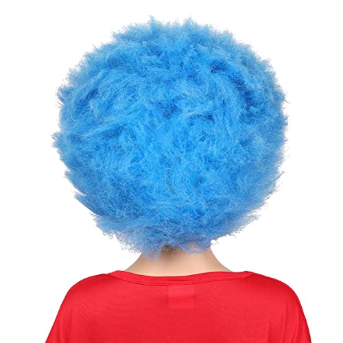 Fantalook Short Blue Fluffy Cosplay Wig For Funny Costume For Halloween thumb #3