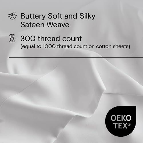Doz By Sijo 100% Organic Bamboo Sheet Set, Buttery Soft, Cooling For Hot Sleepers, Silky Breathable, Oeko-Tex, High Gsm, 16" Deep Pockets - 3Pc - 1 Pillowcase 1 Fitted Sheet 1 Top Sheet (Snow, Twin) #TOP2