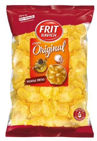 Kartoffelchips 450 g – Packung mit 6 – Knusprige Chips aus Kartoffeln – Herzhafter Snack für Partys, Filmabende und unterwegs