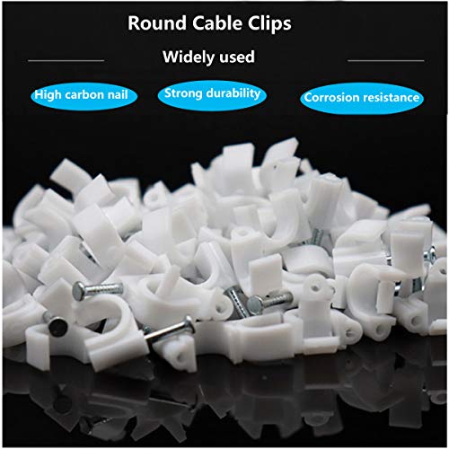 Fermacavi Rotondi,Yueser 500 Pezzi Fermacavi Muro