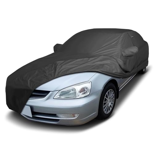 Image of iCarCover Car Cover Waterproof All Weather for 1997-2005 Acura EL | Premium Custom Fit Padded Hail Sun Rain Snow Dust Protection Covers for Automobiles Outdoor Full Exterior (Black)