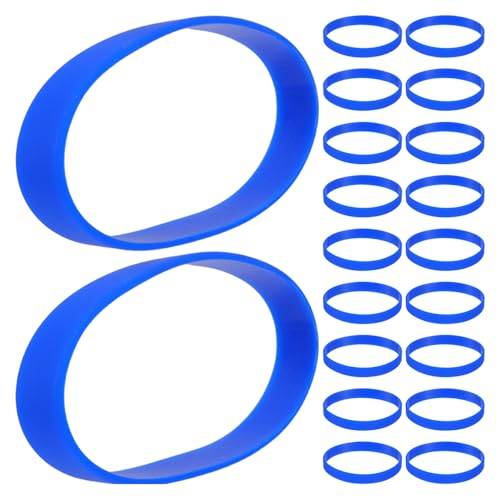 Operitacx Pulseras Elásticas de Silicona Azul Oscuro 60 Unidades, Bandas Deportivas Unisex Ajustables para Adultos y Adolescentes, Pulseras para Fiestas, Recuerdos Escolares y Eventos