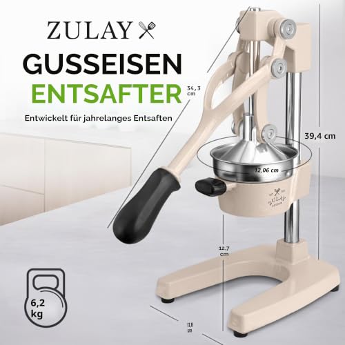 Zulay Professionelle Zitruspresse – manuelle Zitruspresse und Orangenpresse – Zitronenpresse aus Metall – Premium-Qualität… – Ansicht 2