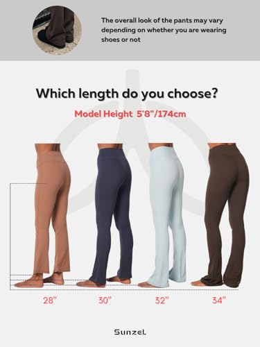 Sunzel High Waist Mini Flared Leggings for Women, Tummy Control Casual Flare Yoga Pants for Yoga Workout Gym3