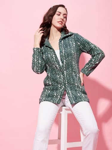 Image of Modeve Women Printed Full Sleeve Jacket for Winter