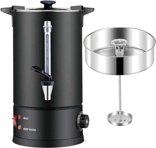 Vorchef Commercial Coffee Urn 304 Grade Stainless Steel Percolate Coffee Pot Coffee Maker Hot Water Urn 1600W Hot Drink Dispenser for Catering, 50-Cup 8 L (Black)