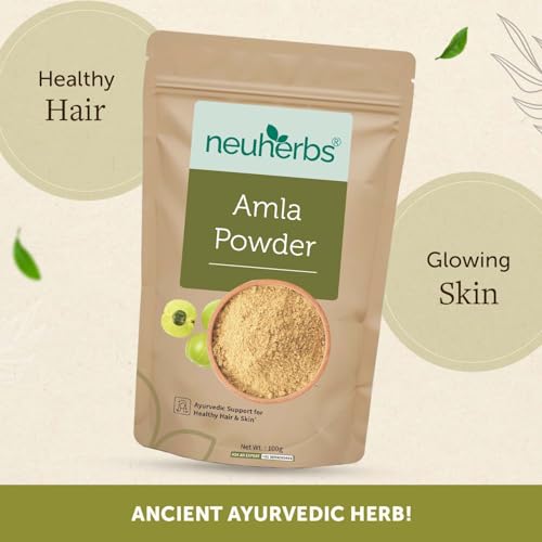 Image of Neuherbs Amla Powder 100g | Indian Gooseberry Powder for Hair Growth, Glowing Skin & Daily Wellness | Rich in Antioxidants | 100% Pure & Natural