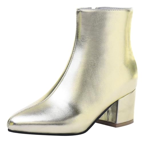 Bottines femme talon bloc Bviennic 2866 en taille 33 à 43 avec zip confortable