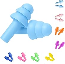 Reusable Silicone Earplugs, 8 Pairs of Noise Reduction Ear Plugs, Suitable for Sleeping, Swimming, Snoring, Concerts, Airplanes, Travel, Work, Noisy Places