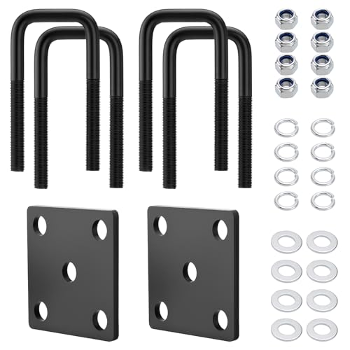 Square Trailer Axle U Bolt Kit for 2x2 Axle - 5 1/4" Long