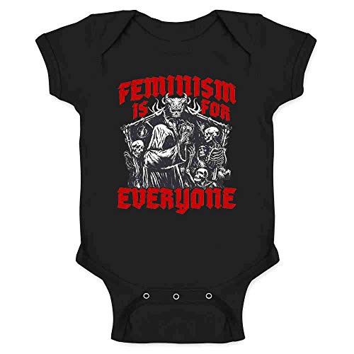 Pop Threads Feminism is for Everyone Metal Punk Emo Goth Infant Baby Boy Girl Bodysuit Black 12M