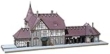 FALLER Bahnhof Schwarzburg Modellbausatz mit 406 Einzelteilen 550 x 185 x 230 mm I Modelleisenbahn Zubehör H0 Gebäude I Modelleisenbahn H0 Bahnhof