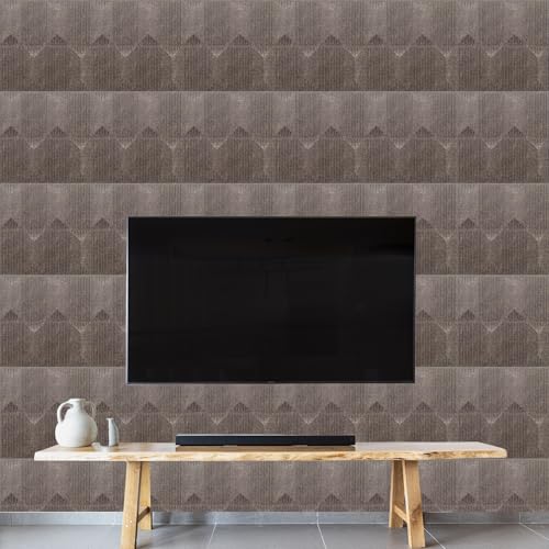 Image of Kayra Decor PVC Panel for Wall Artisian Design Magnum Brown Color 19.7 inch x 19.7 inch (Pack of 40) - Covers 107.80 Sq. Ft.