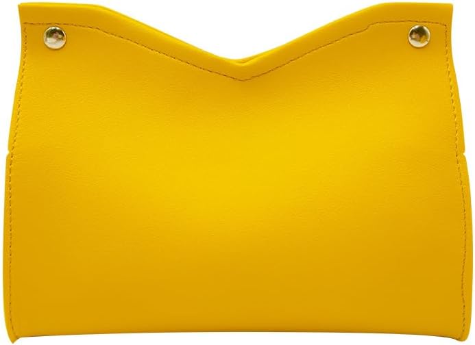 Ideal Swan Leather Tissue Box Cover - Yellow - High Class Tissue Box Holder, Kleenex Box Case Organizer for Bathroom, Kitchen and Office Room Decor (yellow)