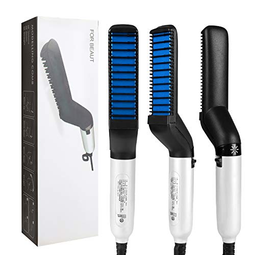 ACENX Beard Straightener Comb for Men - Heated Beard Brush Straightener with Ionic Effect - Beard Straightening Comb Quick Styling Bread Brush with Anti-Scald Feature - Popular & Unique Gifts