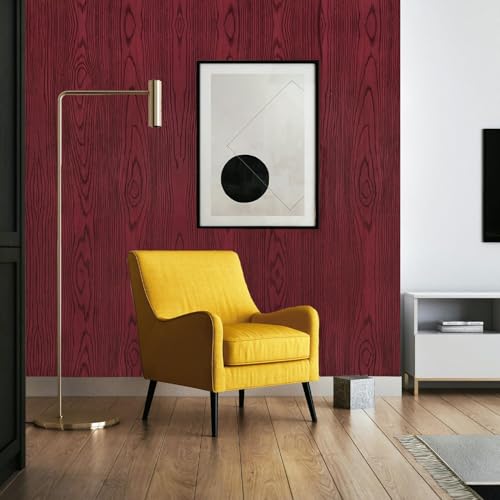Image of Self Adhesive Decorative Peel Stick Waterproof Wooden Door Wallpaper Wall Decor Removable Wall Sticker for Living Room Hall Decoration PVC Vinyl DIY 45x304cm