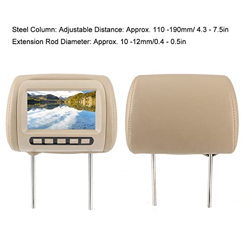 Astibym ASTIBYMGZ5W201S96 2Pcs Universal 7In Hd Car Headrest Lcd Video Player Control Mp5 Display Brown Car Player Headrest Display thumb #5